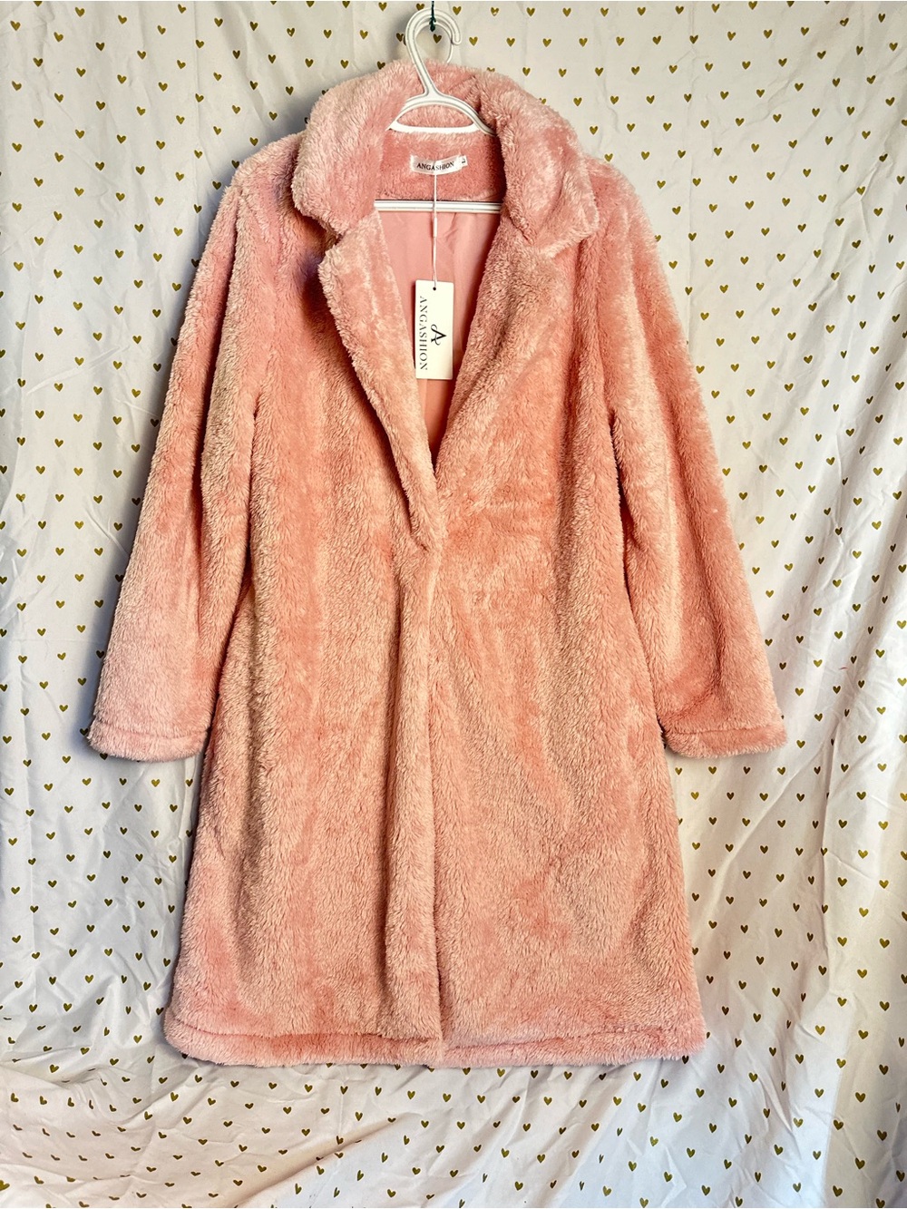 Soft Teddy Coat in Blush Pink